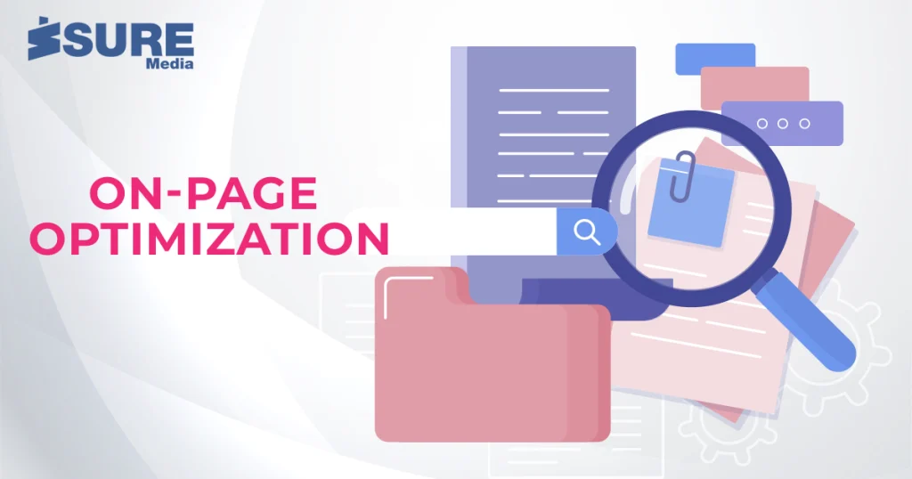 on-page optimization image with magnifying glass
