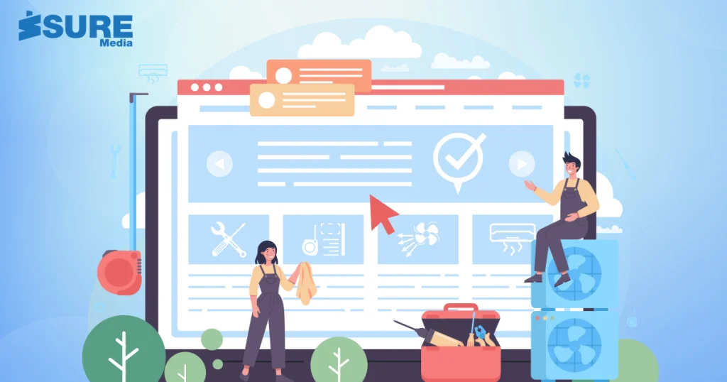 two people working on a website to enhance authority