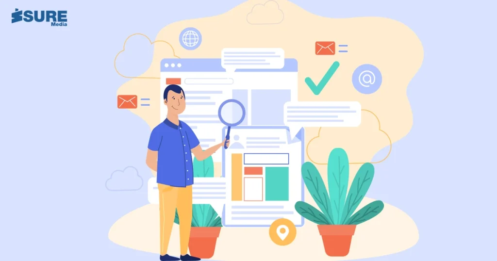 a person analyzing content availability for social media content
