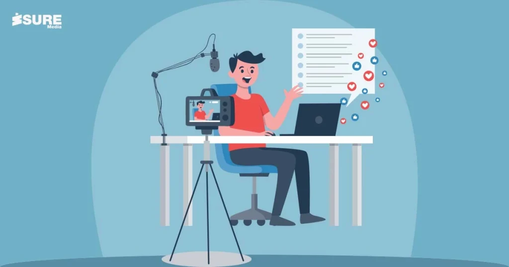 a micro-influencer with a basic setup for a social media presence