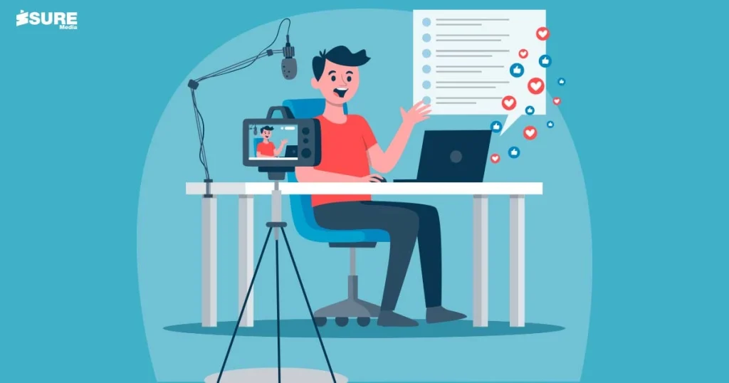 a person recording engaging content for a video campaign of Google Ad