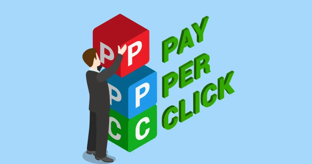 a guy putting Pay’s P in PPC pillar