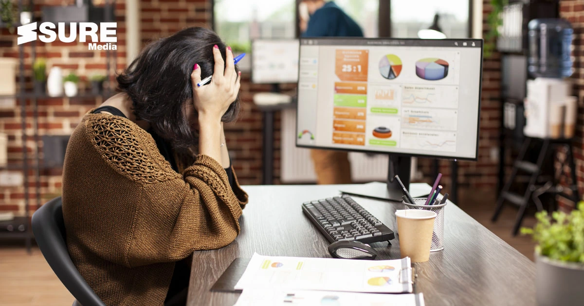 person frustrated with slow website speed